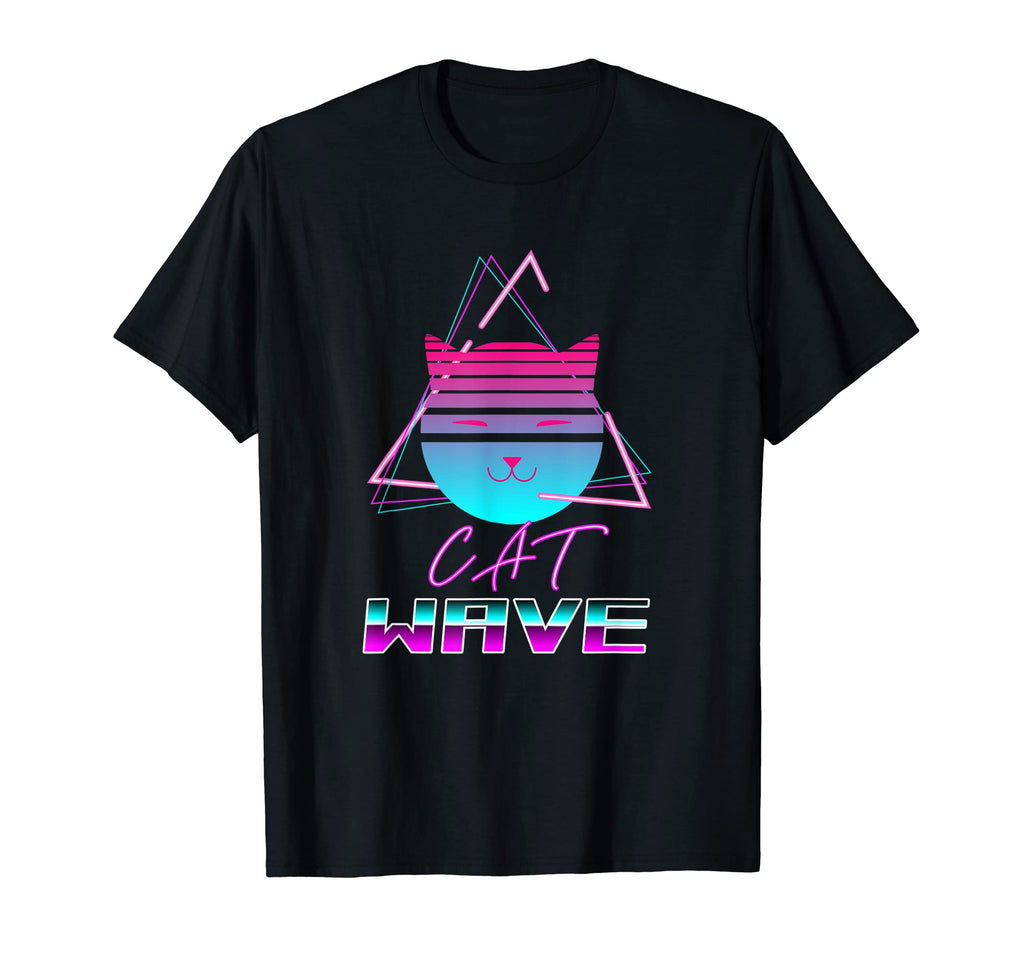 Cat 80S 90S Synth Vaporcat Grin T-Shirt - Fun Novelty Design Men Women - T-Shirt, Sweatshirt, Hoodie