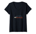Womens Antisocial Butterfly V Neck T-Shirt - Novelty Apparel Unisex - T-Shirt, Sweatshirt, Hoodie