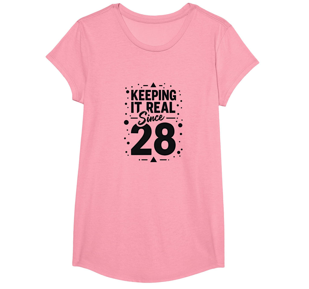 Birthday Gift Keeping It Real Since 28 T-Shirt - Minimalist Print Unisex - T-Shirt, Sweatshirt, Hoodie