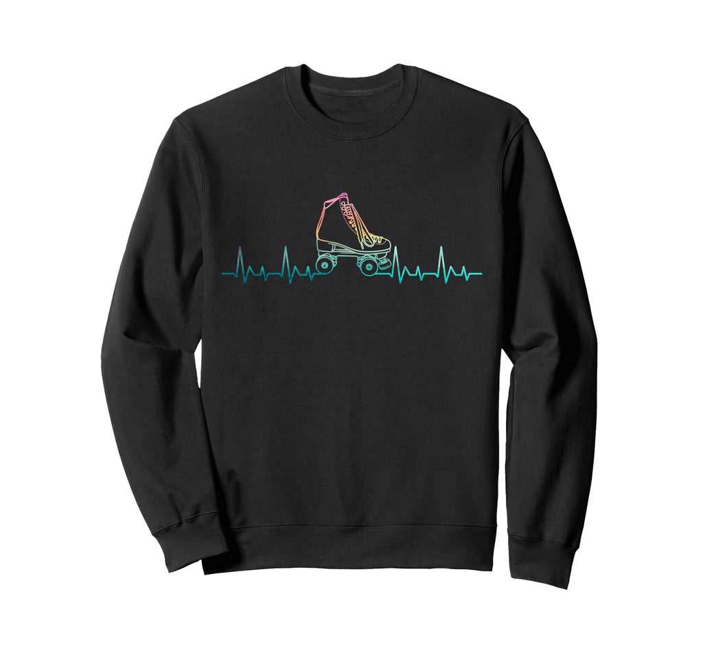 Roller Skating Skate Heartbeat Sweatshirt - Casual Everyday Wear Men Women - T-Shirt, Sweatshirt, Hoodie