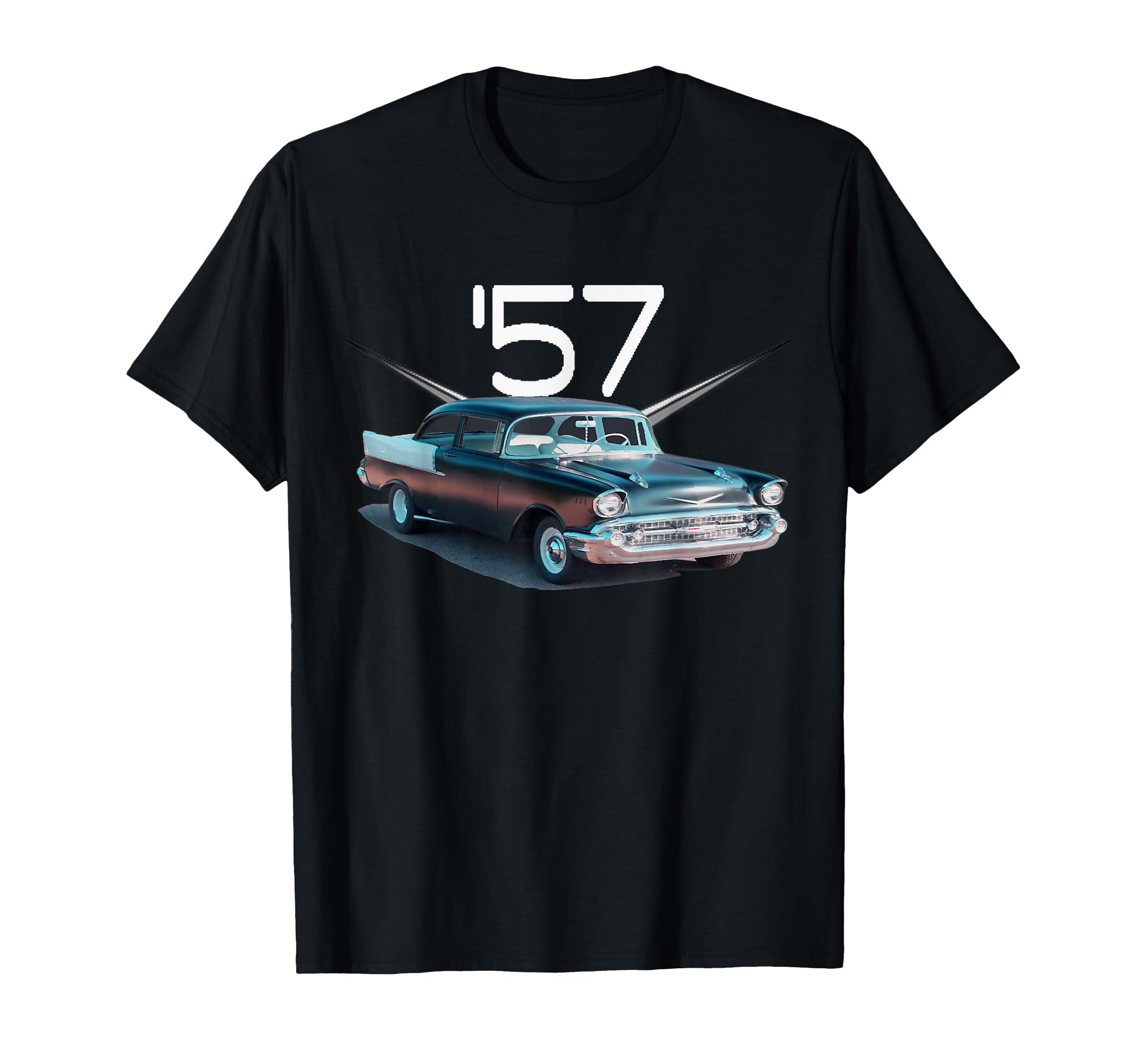 1957 57 Bel Air 50S Car Old School T-Shirt - Fun Novelty Design for Adults - T-Shirt, Sweatshirt, Hoodie