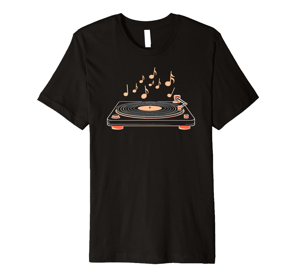 Vinyl Record Player Sketch Music T-Shirt - Casual Everyday Wear Men Women - T-Shirt, Sweatshirt, Hoodie