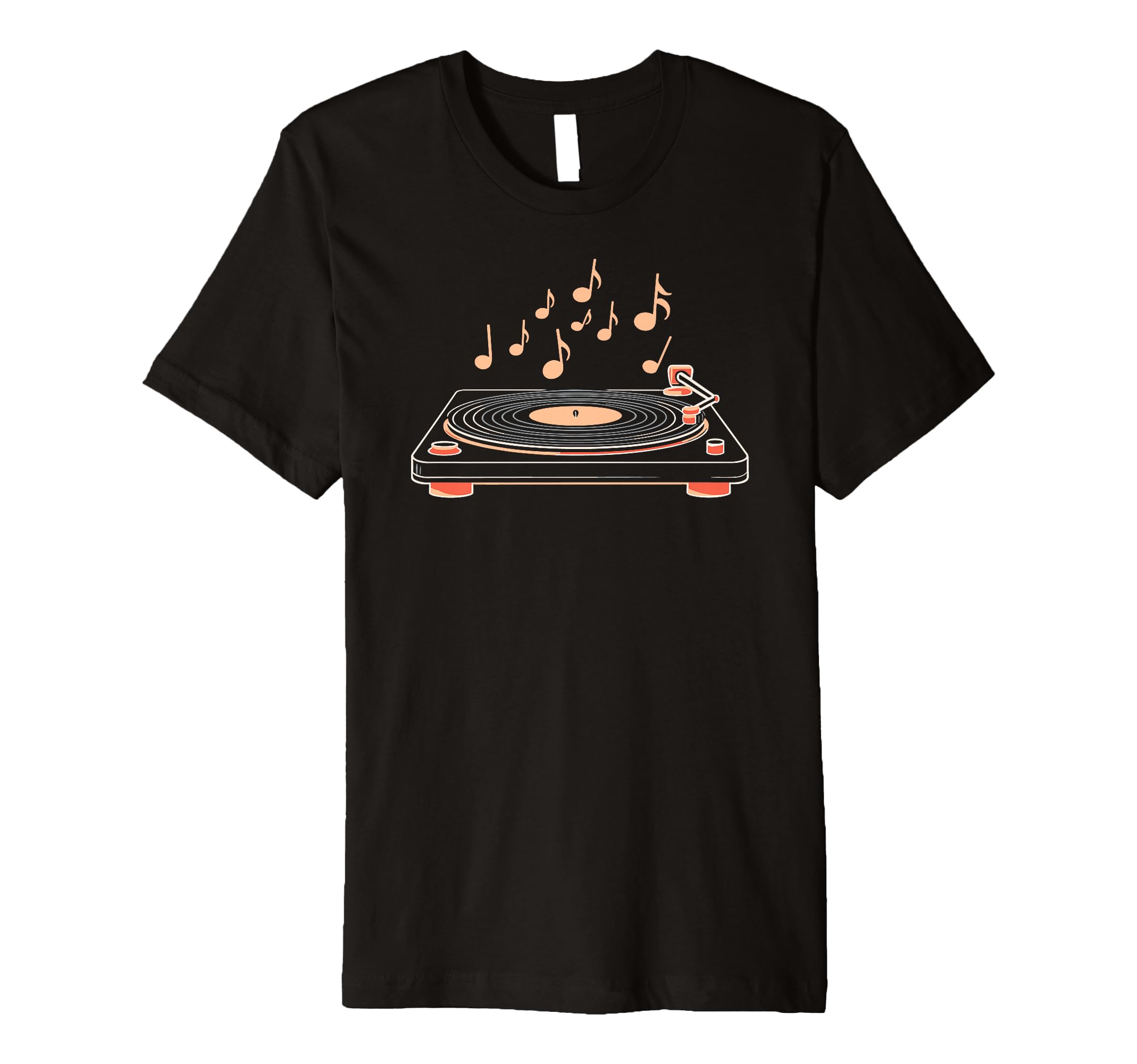 Vinyl Record Player Sketch Music T-Shirt - Casual Everyday Wear Men Women - T-Shirt, Sweatshirt, Hoodie