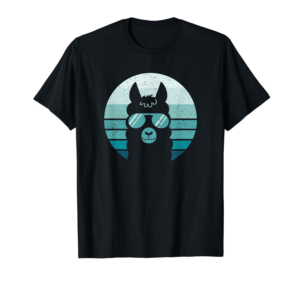 Llama Head Sunglasses Blue Distressed T-Shirt - Streetwear Style Men Women - T-Shirt, Sweatshirt, Hoodie