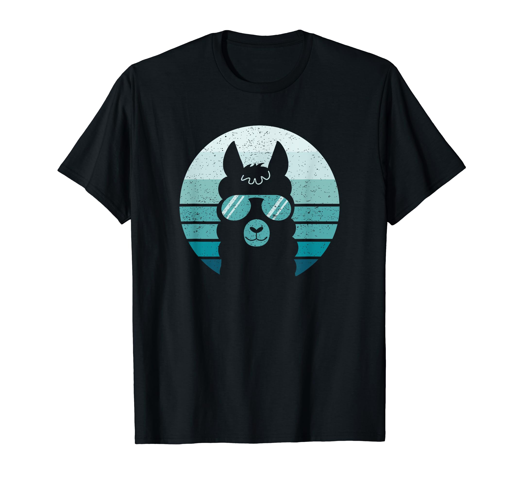 Llama Head Sunglasses Blue Distressed T-Shirt - Streetwear Style Men Women - T-Shirt, Sweatshirt, Hoodie