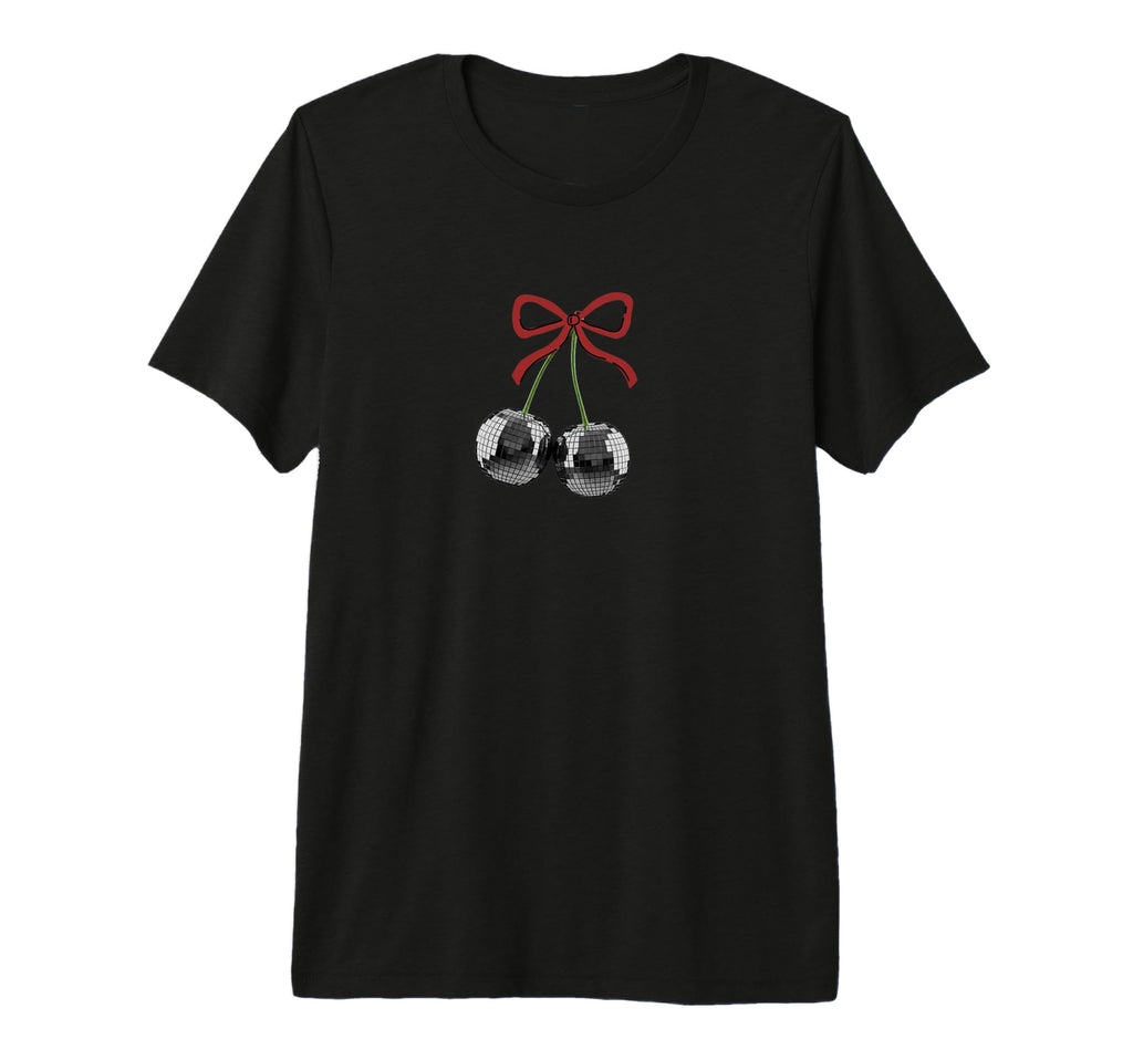 Maroon Red Bow Disco Cherry Balls T-Shirt - Aesthetic Graphic Men Women - T-Shirt, Sweatshirt, Hoodie