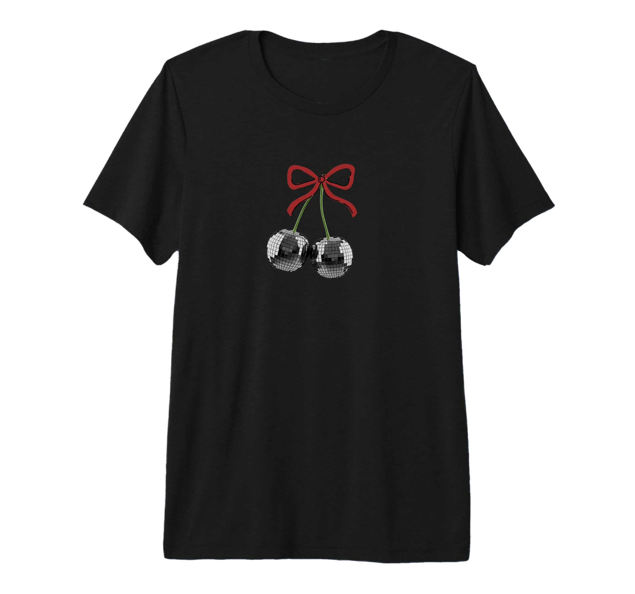 Maroon Red Bow Disco Cherry Balls T-Shirt - Aesthetic Graphic Men Women - T-Shirt, Sweatshirt, Hoodie