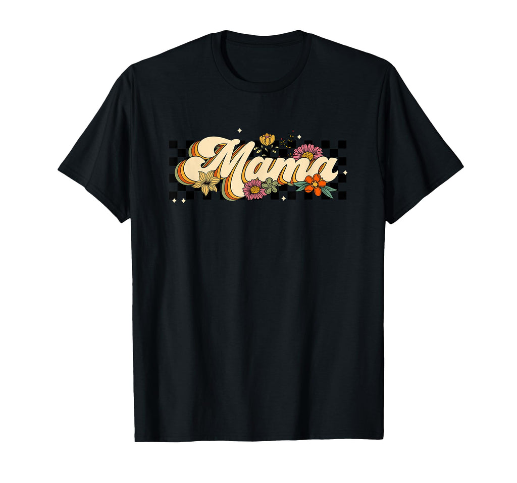 Mama Floral Checkered Pattern T-Shirt - Trendy Graphic Men Women - T-Shirt, Sweatshirt, Hoodie