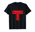 Bold Letter Red T Outline Alphabet T-Shirt - Fun Novelty Design for Adults - T-Shirt, Sweatshirt, Hoodie