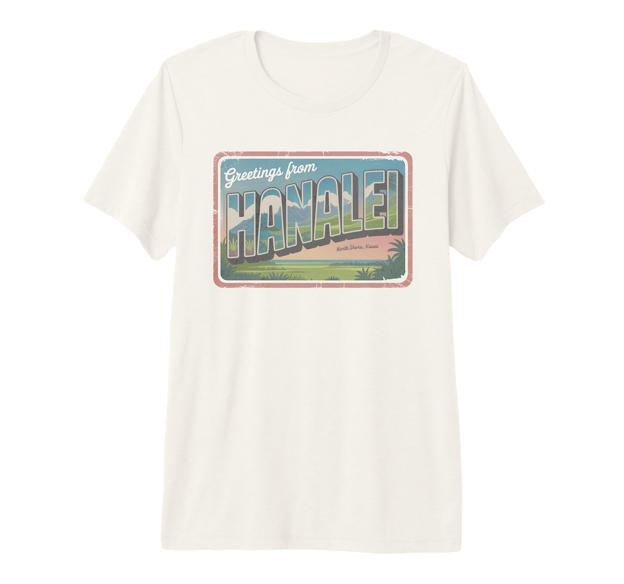 Hanalei Postcard Kauai Hawaii T-Shirt - Custom Art Print for Adults - T-Shirt, Sweatshirt, Hoodie