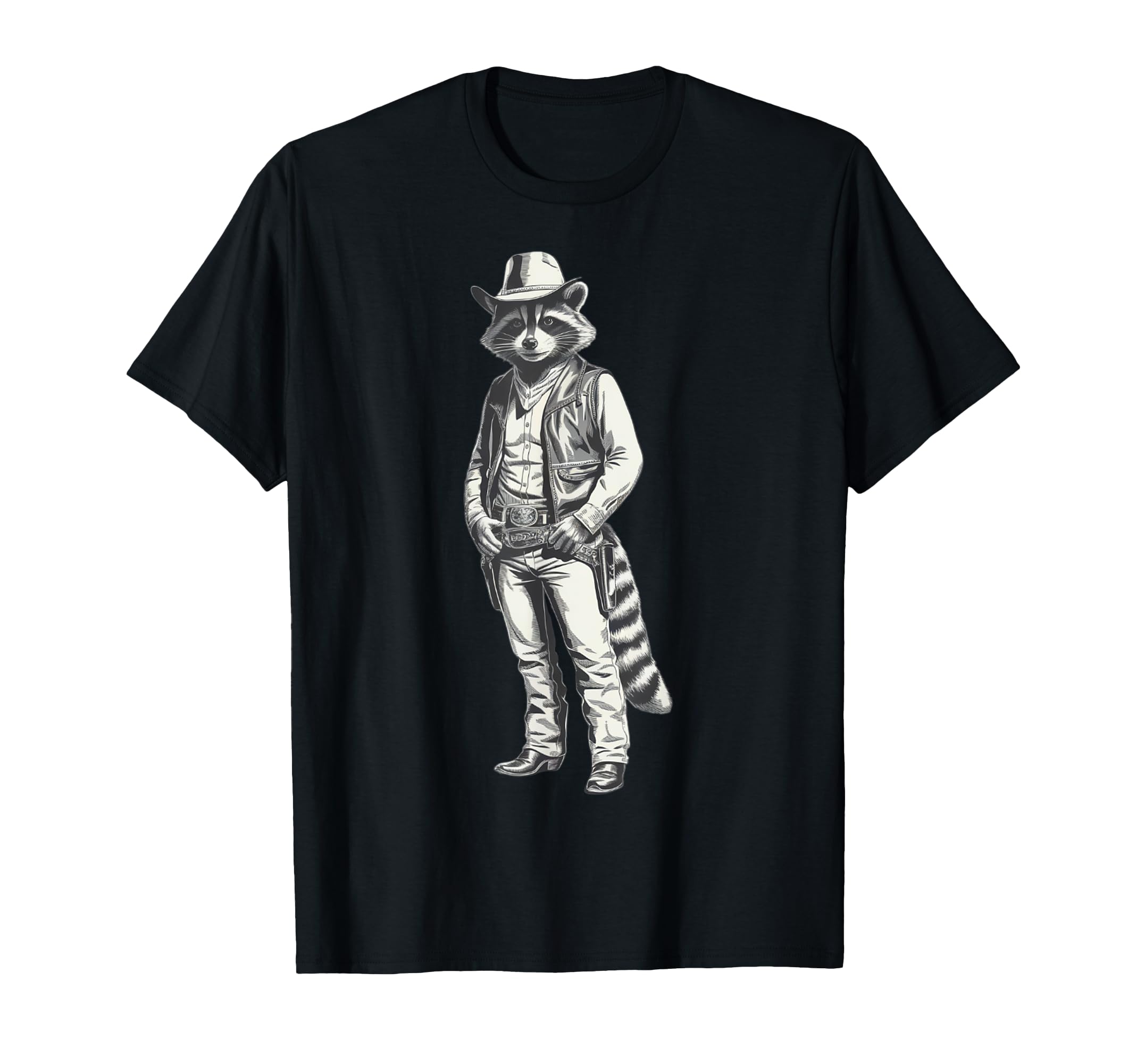 Howdy Cowboy Raccoon Western T-Shirt - Casual Everyday Wear for Adults - T-Shirt, Sweatshirt, Hoodie