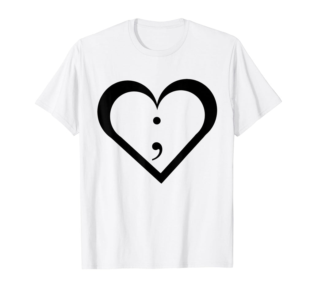Semicolon T Mental Health Awareness T-Shirt - Unique Graphic Unisex - T-Shirt, Sweatshirt, Hoodie