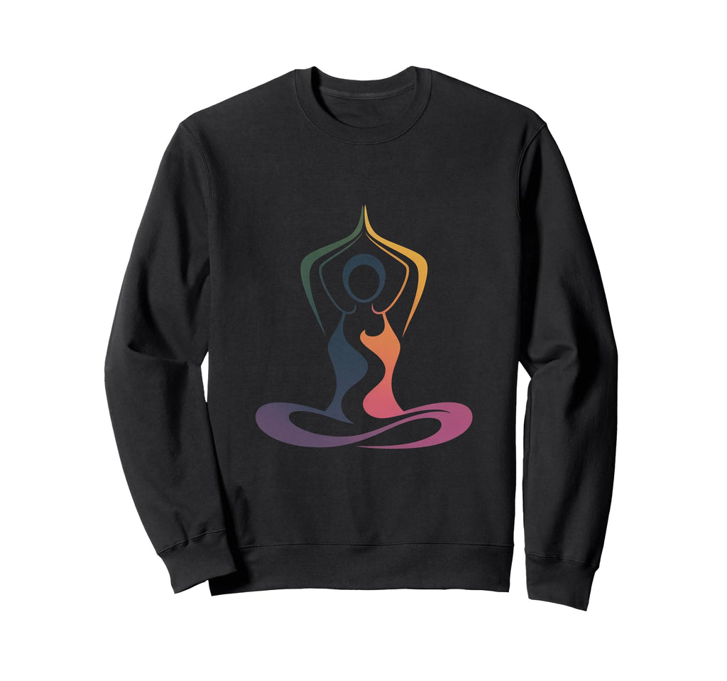 Meditating Figure Lotus Pose Sweatshirt - Minimalist Print Men Women - T-Shirt, Sweatshirt, Hoodie