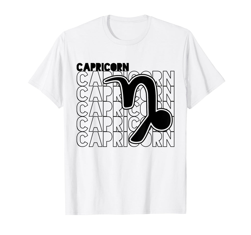 Capricorn Zodiac Typography Astrology T-Shirt - Streetwear Style for Adults - T-Shirt, Sweatshirt, Hoodie