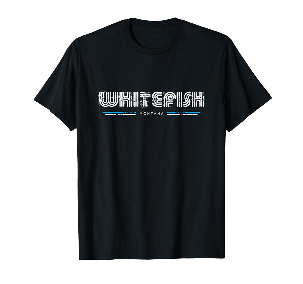 Whitefish Montana 70S 80S Type T-Shirt - Unique Graphic Unisex - T-Shirt, Sweatshirt, Hoodie