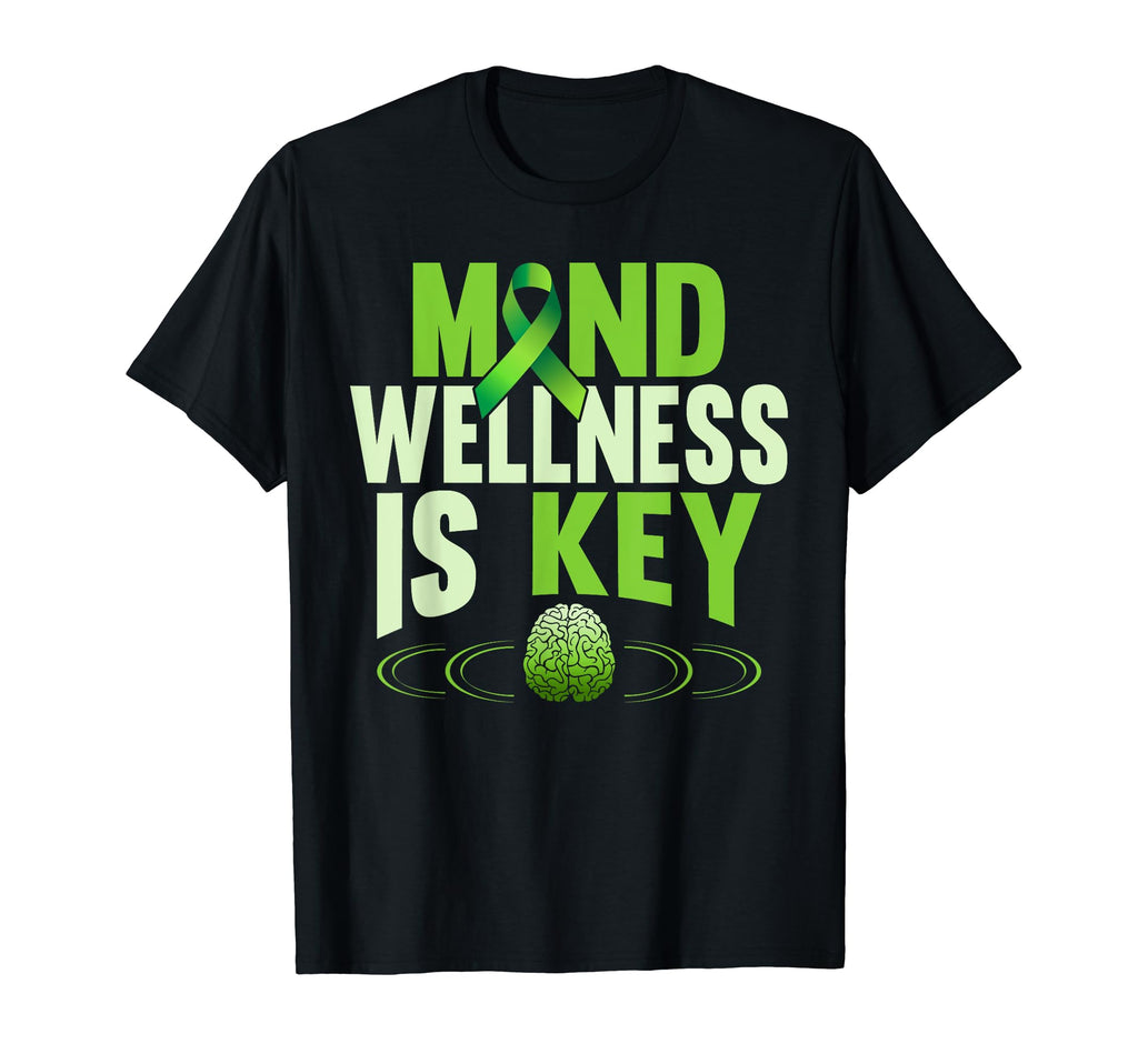 Mind Wellness Is Key Green Mental T-Shirt - Unique Graphic for Adults - T-Shirt, Sweatshirt, Hoodie