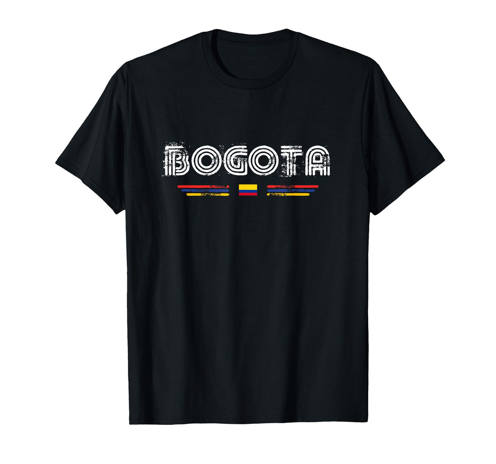 Bogota Colombia 70S 80S Type Flag T-Shirt - Novelty Apparel Unisex - T-Shirt, Sweatshirt, Hoodie