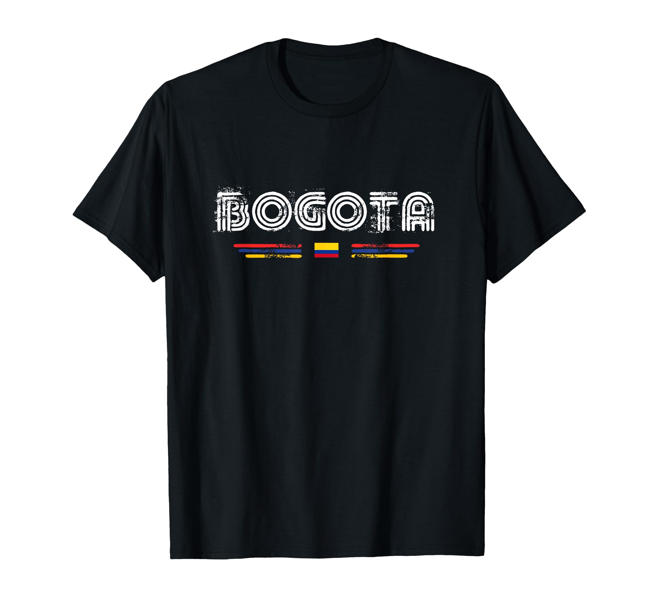 Bogota Colombia 70S 80S Type Flag T-Shirt - Novelty Apparel Unisex - T-Shirt, Sweatshirt, Hoodie