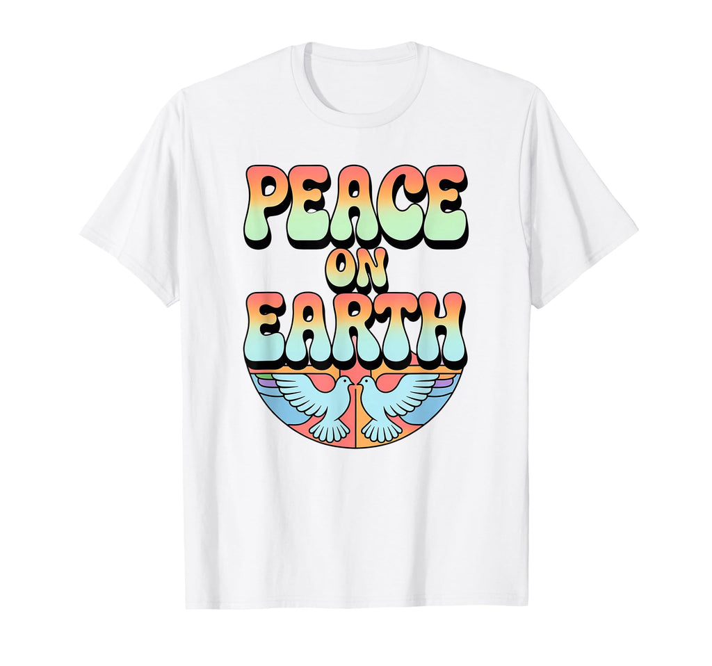 Peace Earth Typography Dove Illustration T-Shirt - Graphic Print for Adults - T-Shirt, Sweatshirt, Hoodie