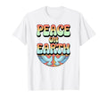Peace Earth Typography Dove Illustration T-Shirt - Graphic Print for Adults - T-Shirt, Sweatshirt, Hoodie