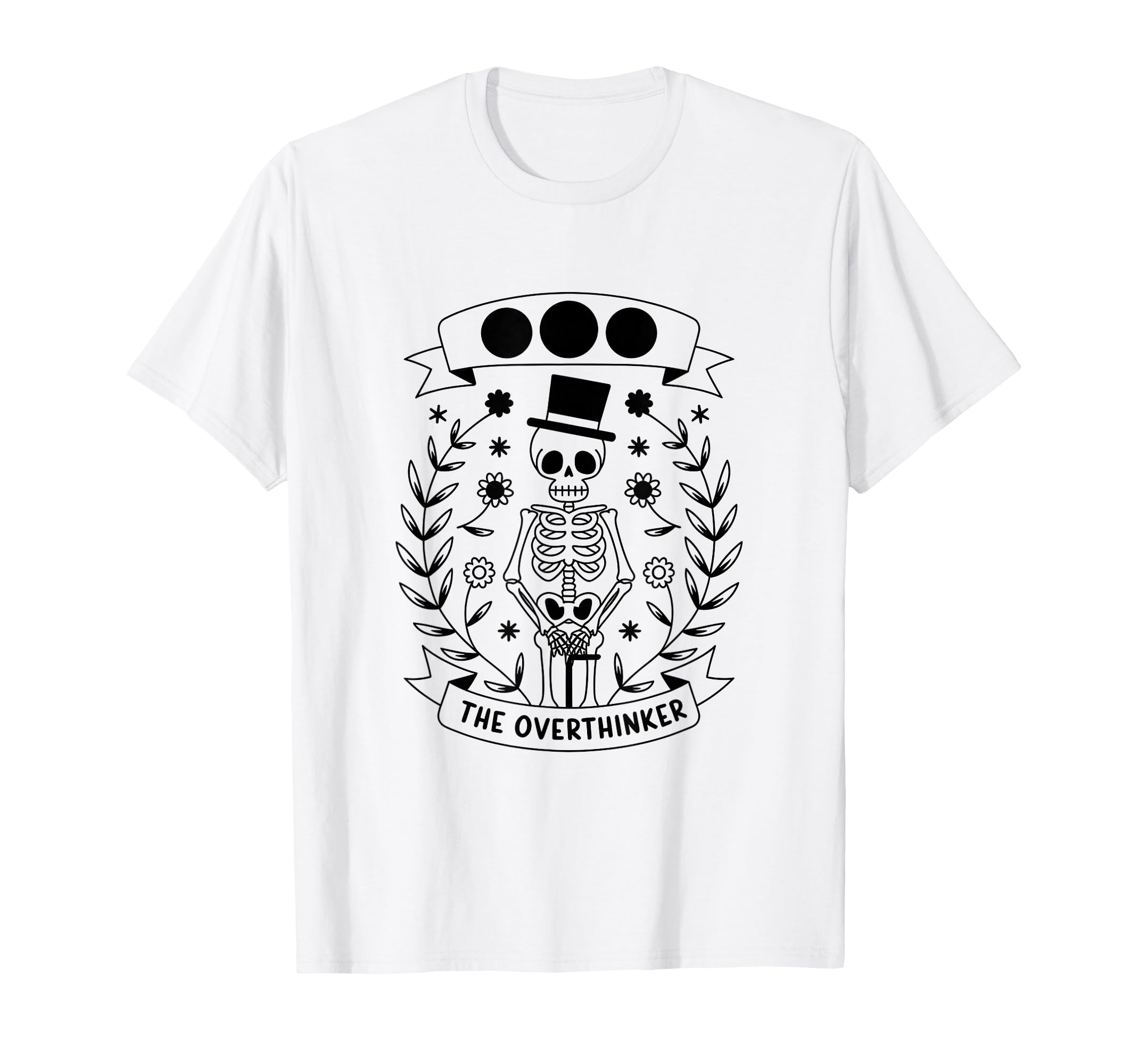 Overthinker Tarot Card Skeleton T-Shirt - Novelty Apparel Unisex - T-Shirt, Sweatshirt, Hoodie