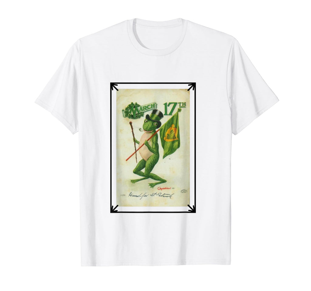 Postcard St Patricks Day Frog T-Shirt - Novelty Apparel for Adults - T-Shirt, Sweatshirt, Hoodie