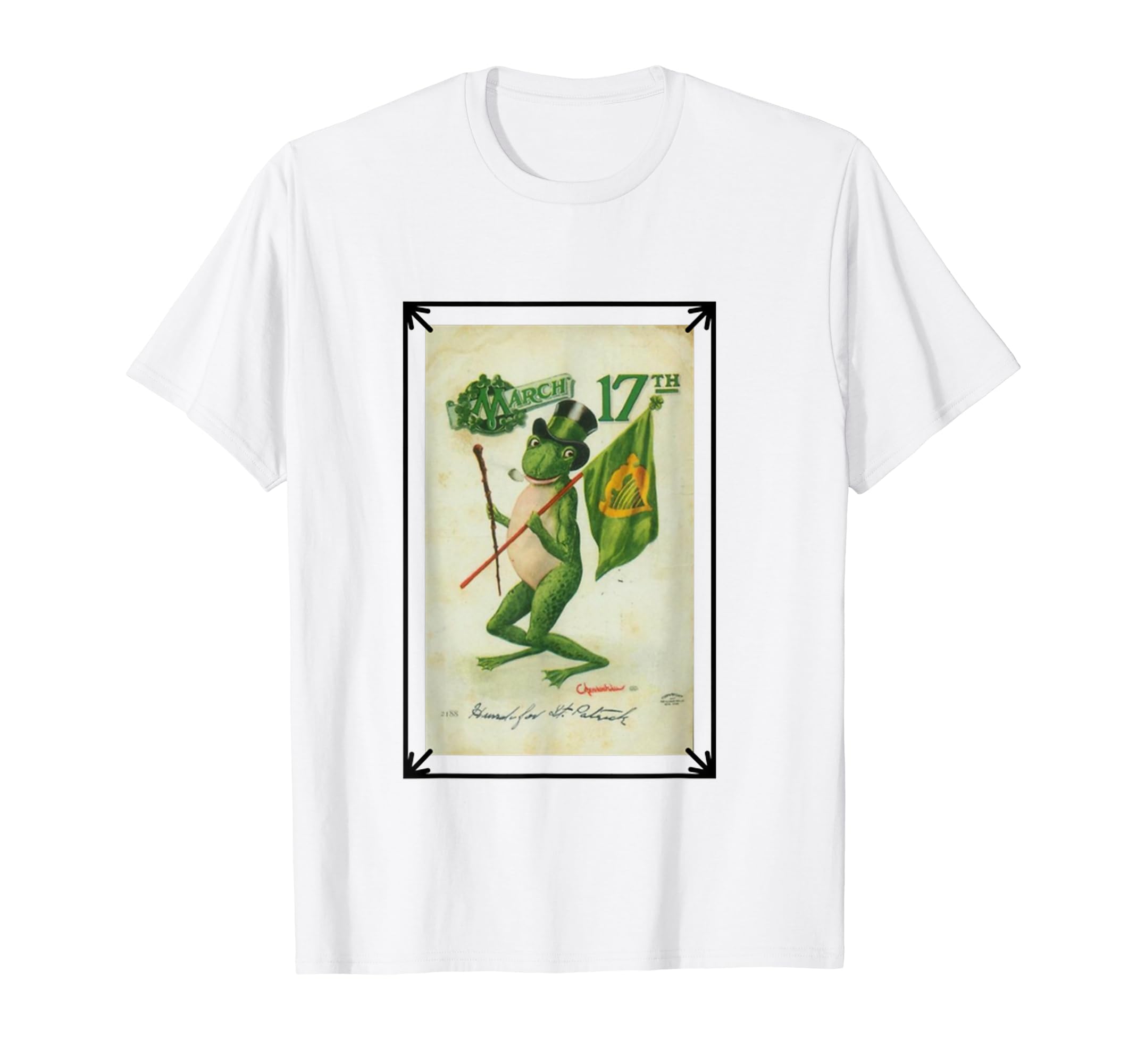 Postcard St Patricks Day Frog T-Shirt - Minimalist Print for Adults - T-Shirt, Sweatshirt, Hoodie