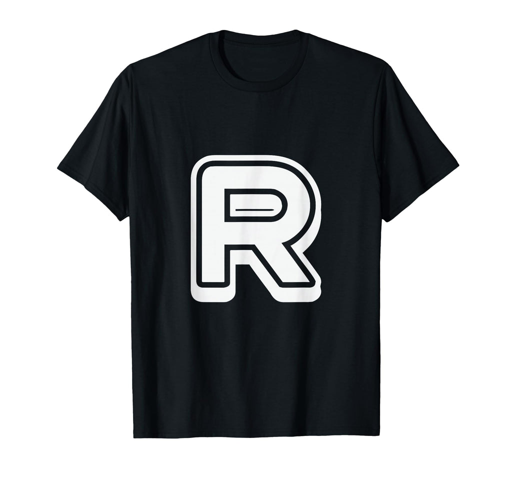Bold Letter White R Outline Alphabet T-Shirt - Streetwear Style Men Women - T-Shirt, Sweatshirt, Hoodie