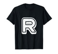 Bold Letter White R Outline Alphabet T-Shirt - Streetwear Style Men Women - T-Shirt, Sweatshirt, Hoodie