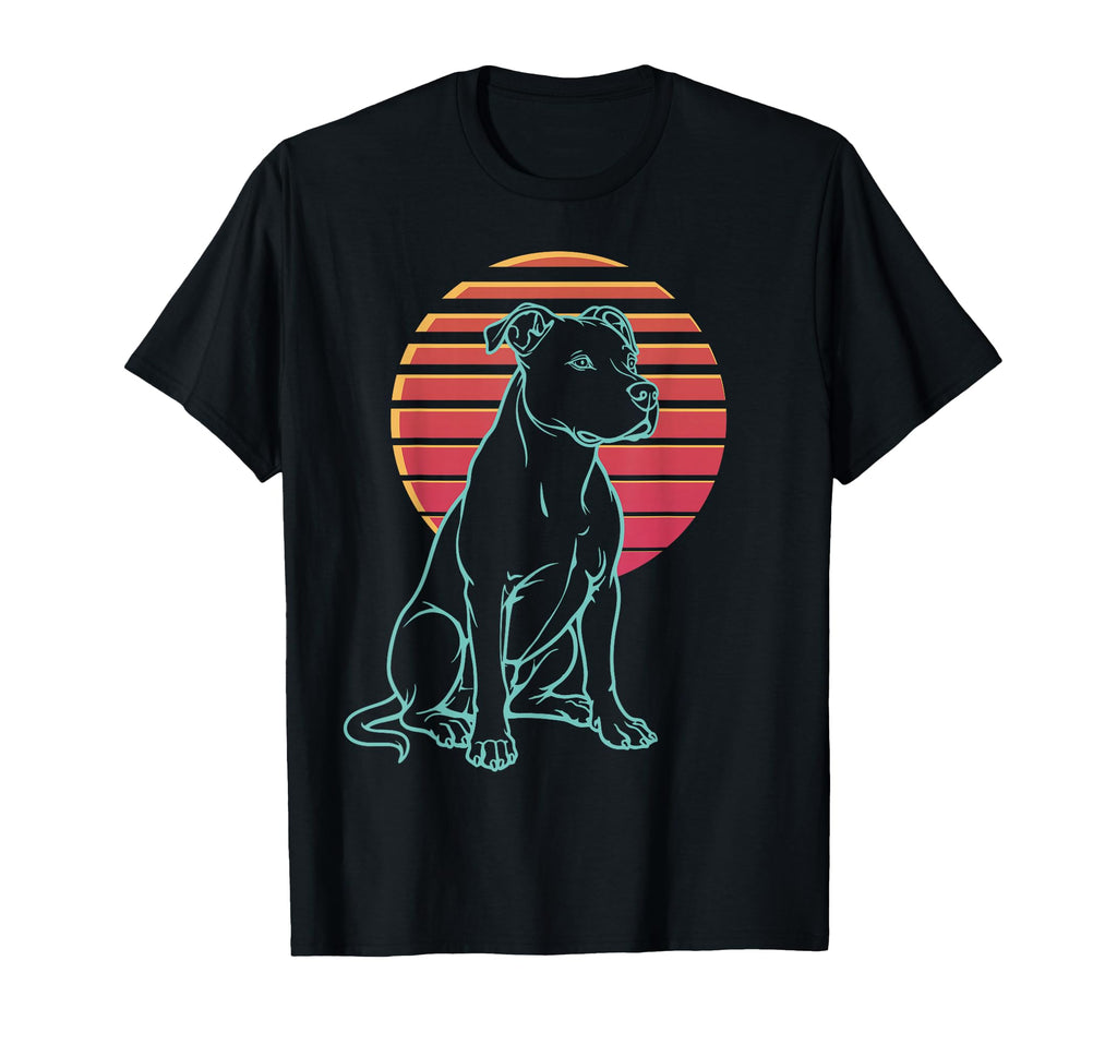 Pitbull Lover Dog Owner Synthwave 80S T-Shirt - Custom Art Print for Adults - T-Shirt, Sweatshirt, Hoodie