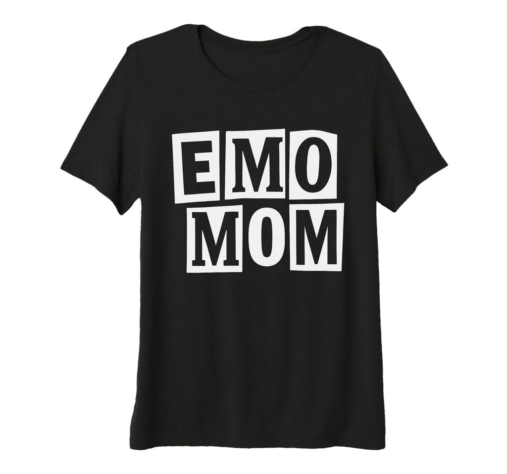 Womens Emo Mom Minimal Block Typography T-Shirt - Unique Graphic Unisex - T-Shirt, Sweatshirt, Hoodie
