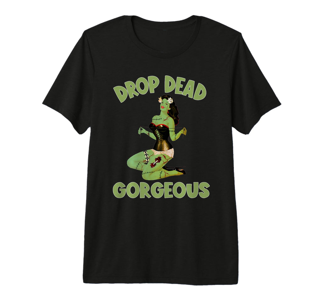 Zombie Pin Up Halloween Drop Dead T-Shirt - Unique Graphic Men Women - T-Shirt, Sweatshirt, Hoodie