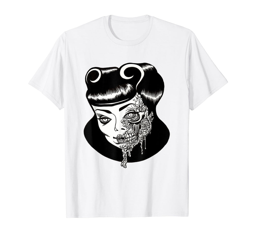 Zombie Pin Up Head T-Shirt - Custom Art Print for Adults - T-Shirt, Sweatshirt, Hoodie