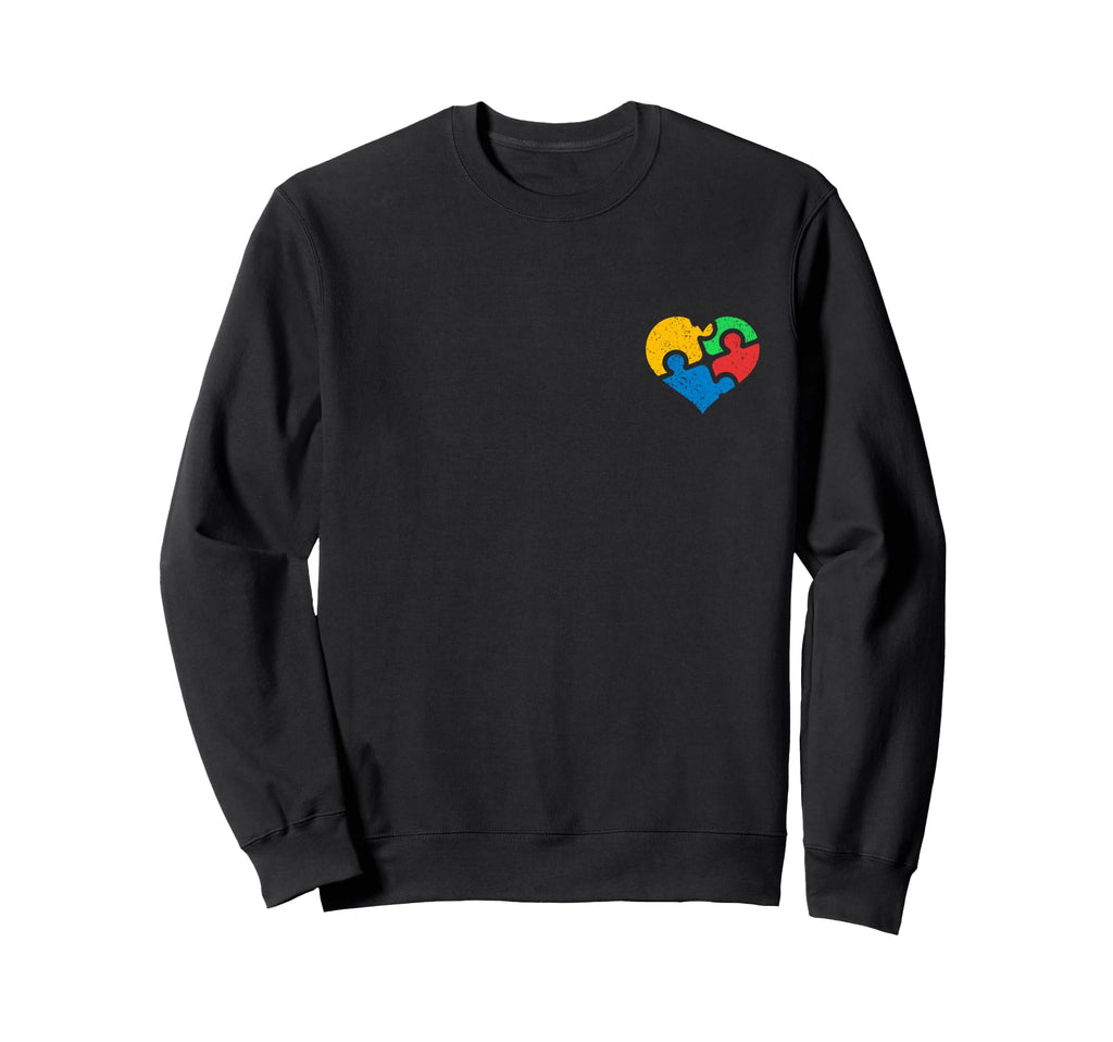 Autism Awareness Month Heart Sweatshirt - Minimalist Print for Adults - T-Shirt, Sweatshirt, Hoodie