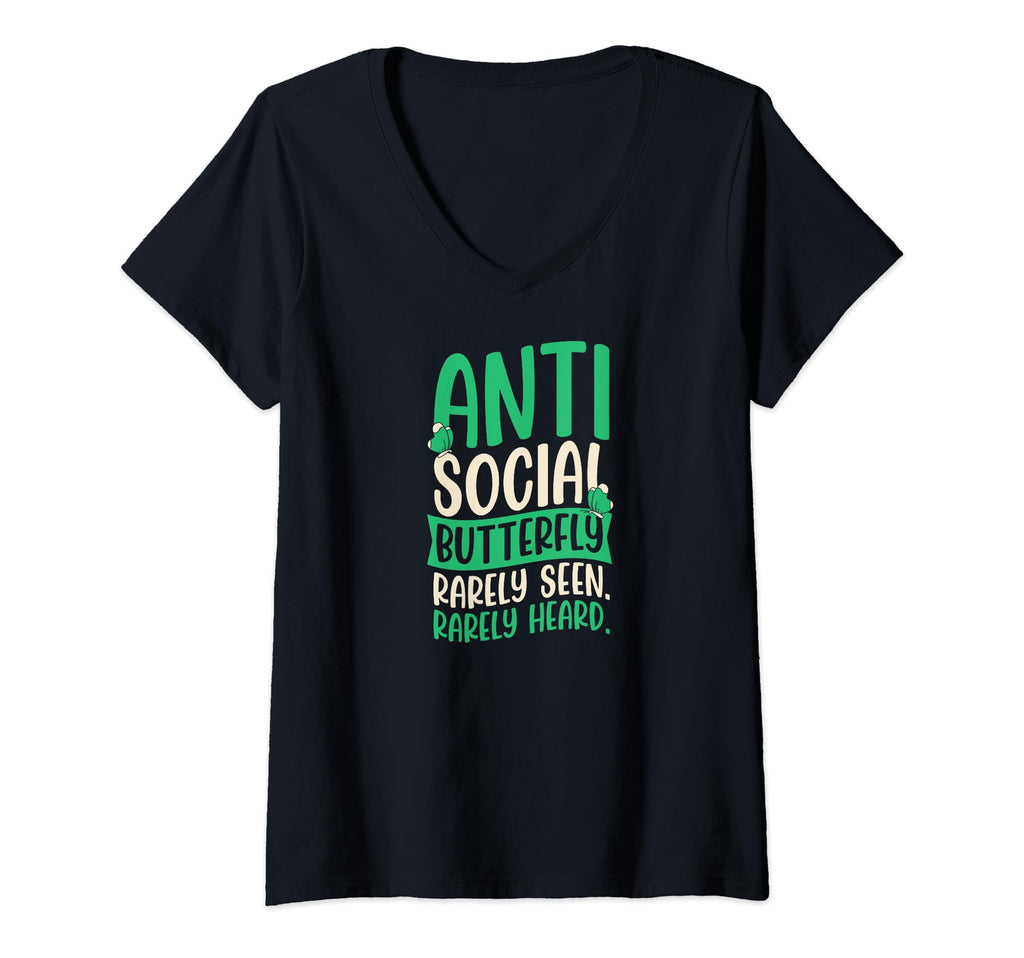 Womens Antisocial Butterfly Rarely Seen T-Shirt - Trendy Graphic Unisex - T-Shirt, Sweatshirt, Hoodie