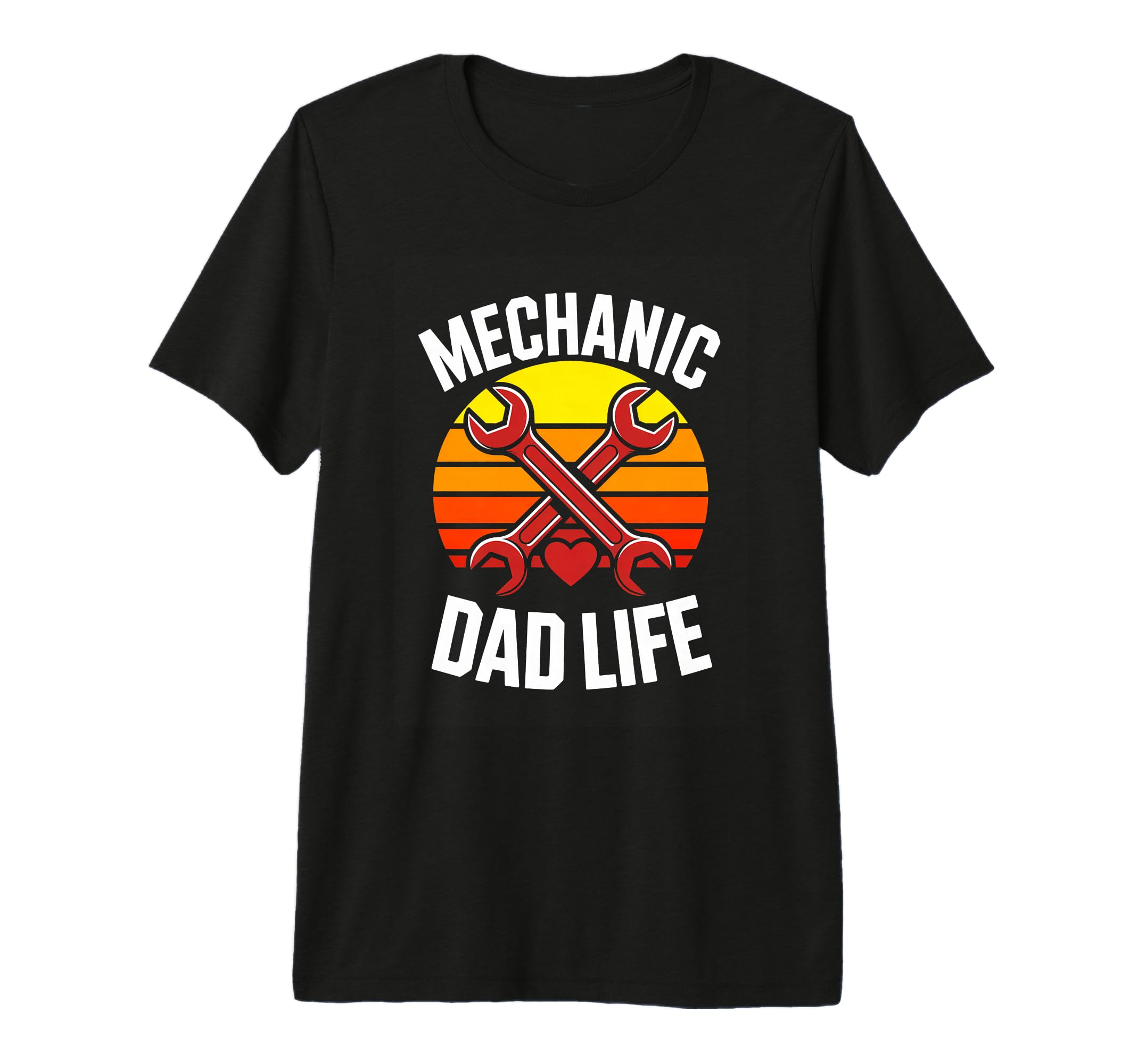 Mechanic Dad Life Sunset Wrenches Heart T-Shirt - Unique Graphic Men Women - T-Shirt, Sweatshirt, Hoodie