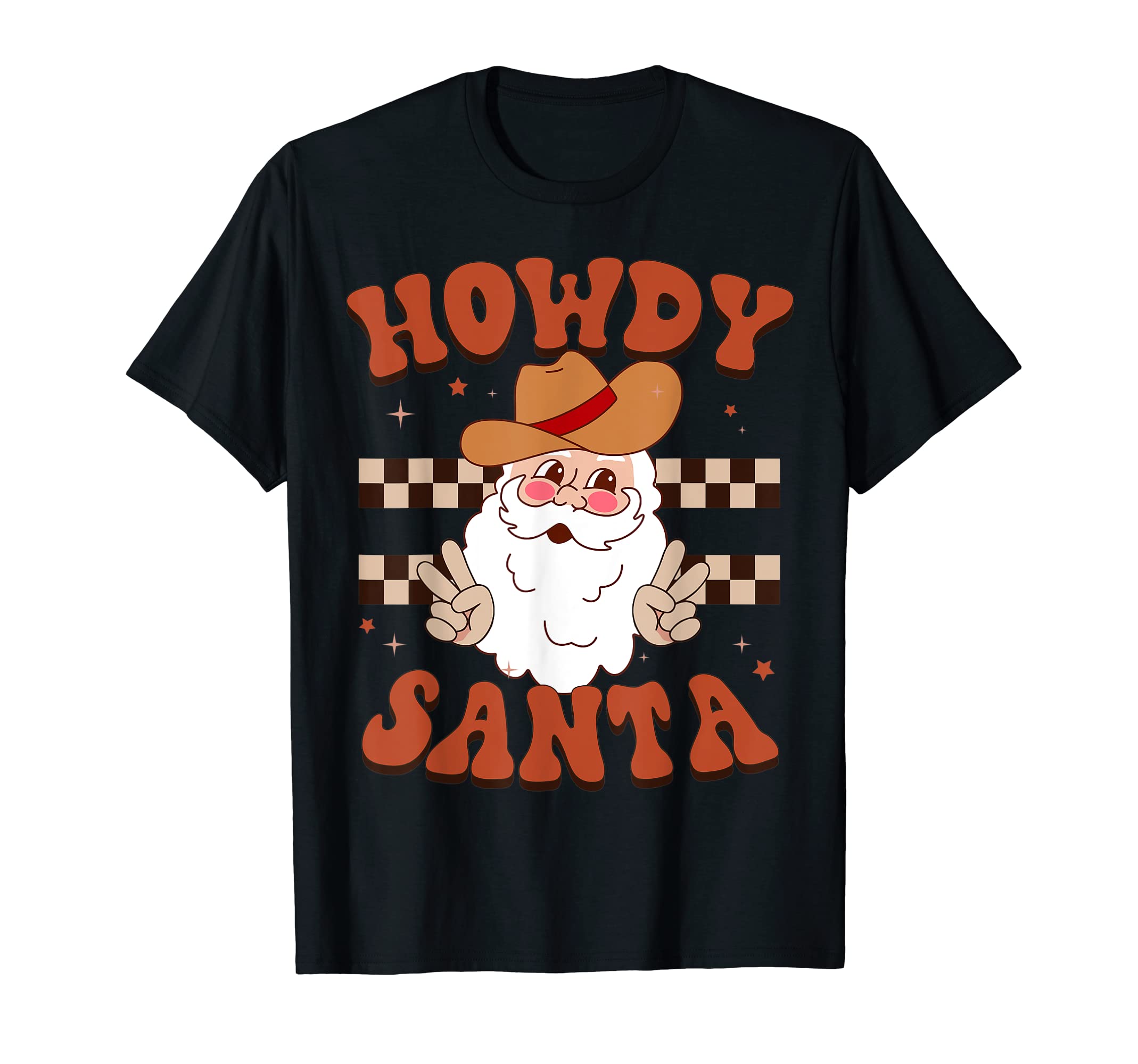 Howdy Santa Western Cowboy Groovy T-Shirt - Trendy Graphic Men Women - T-Shirt, Sweatshirt, Hoodie