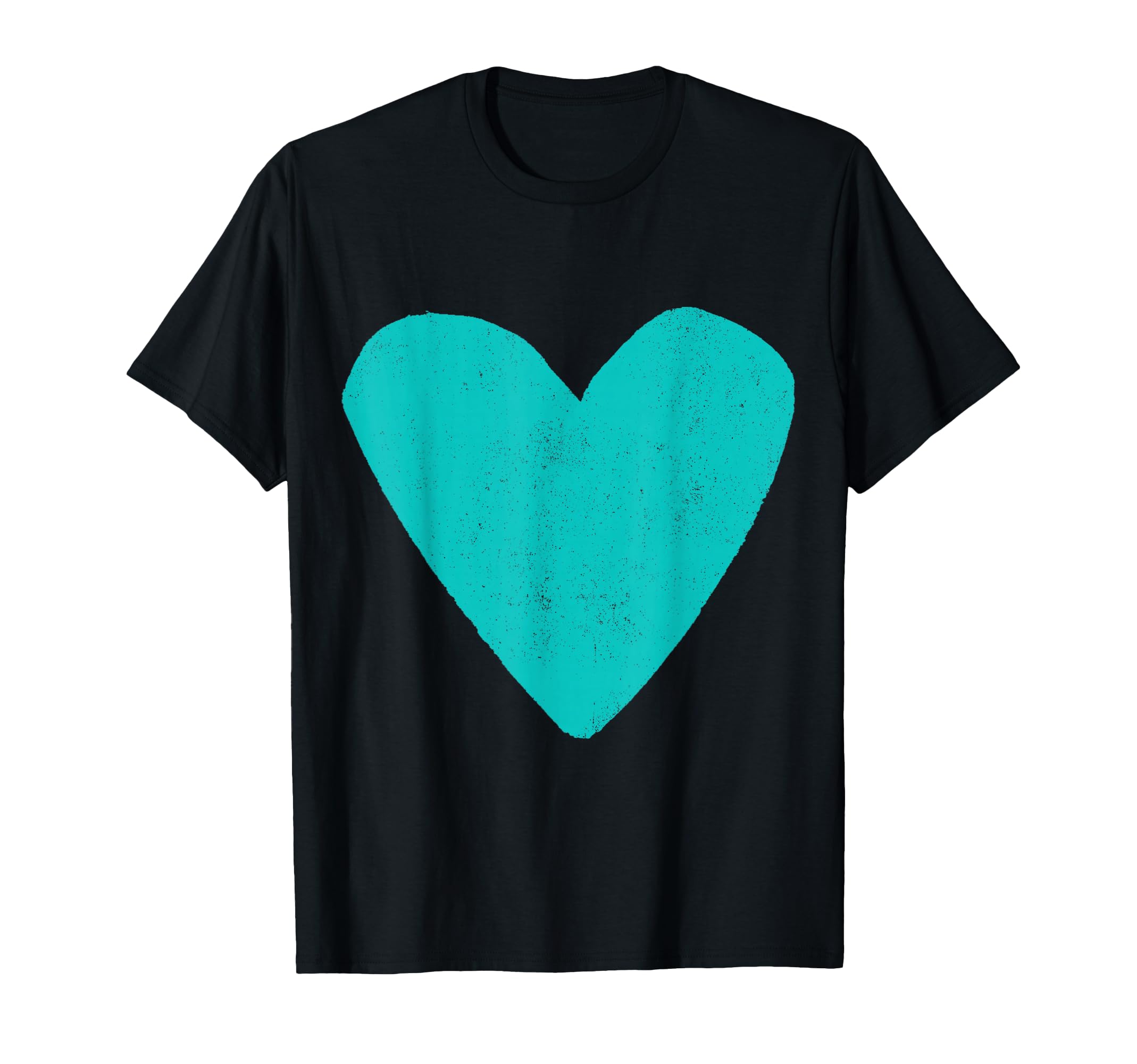 Love Heart Teal Turquoise Color T-Shirt - Casual Everyday Wear for Adults - T-Shirt, Sweatshirt, Hoodie