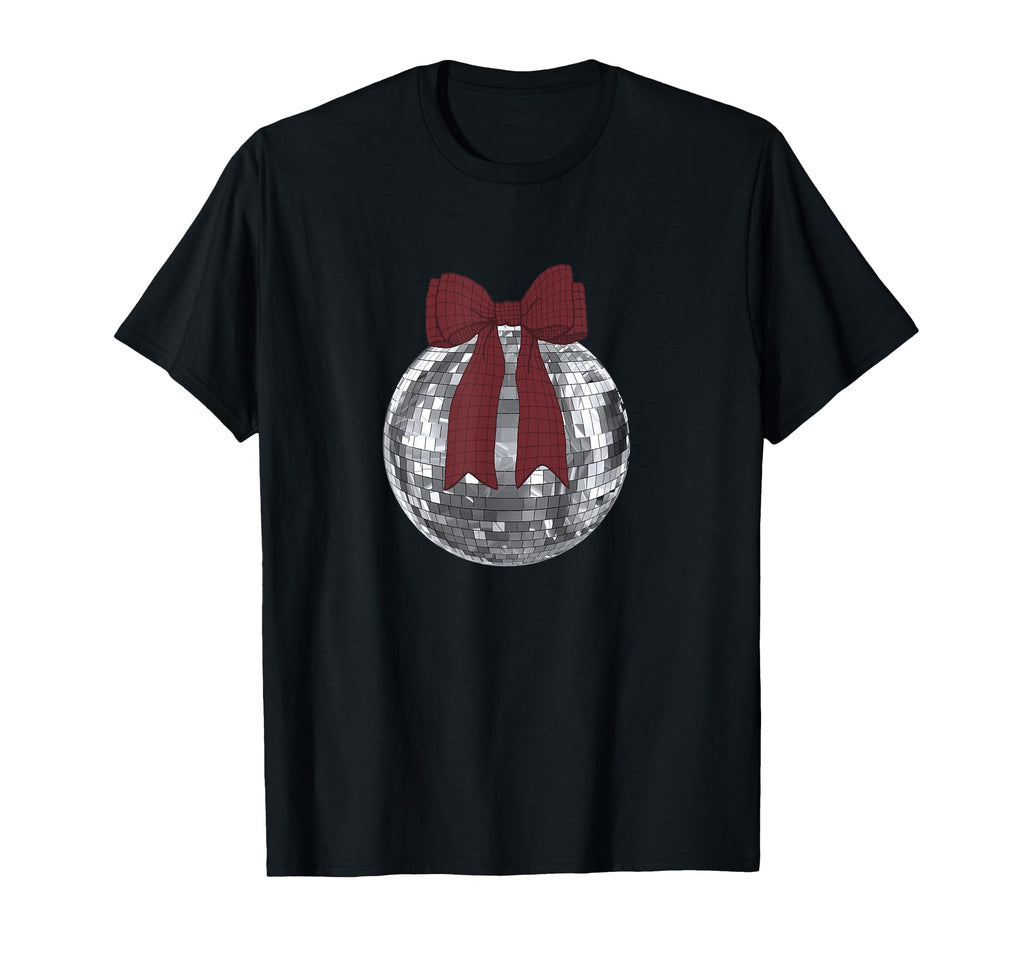 Burgundy Red Bow Disco Ball Coquette T-Shirt - Unique Graphic Men Women - T-Shirt, Sweatshirt, Hoodie