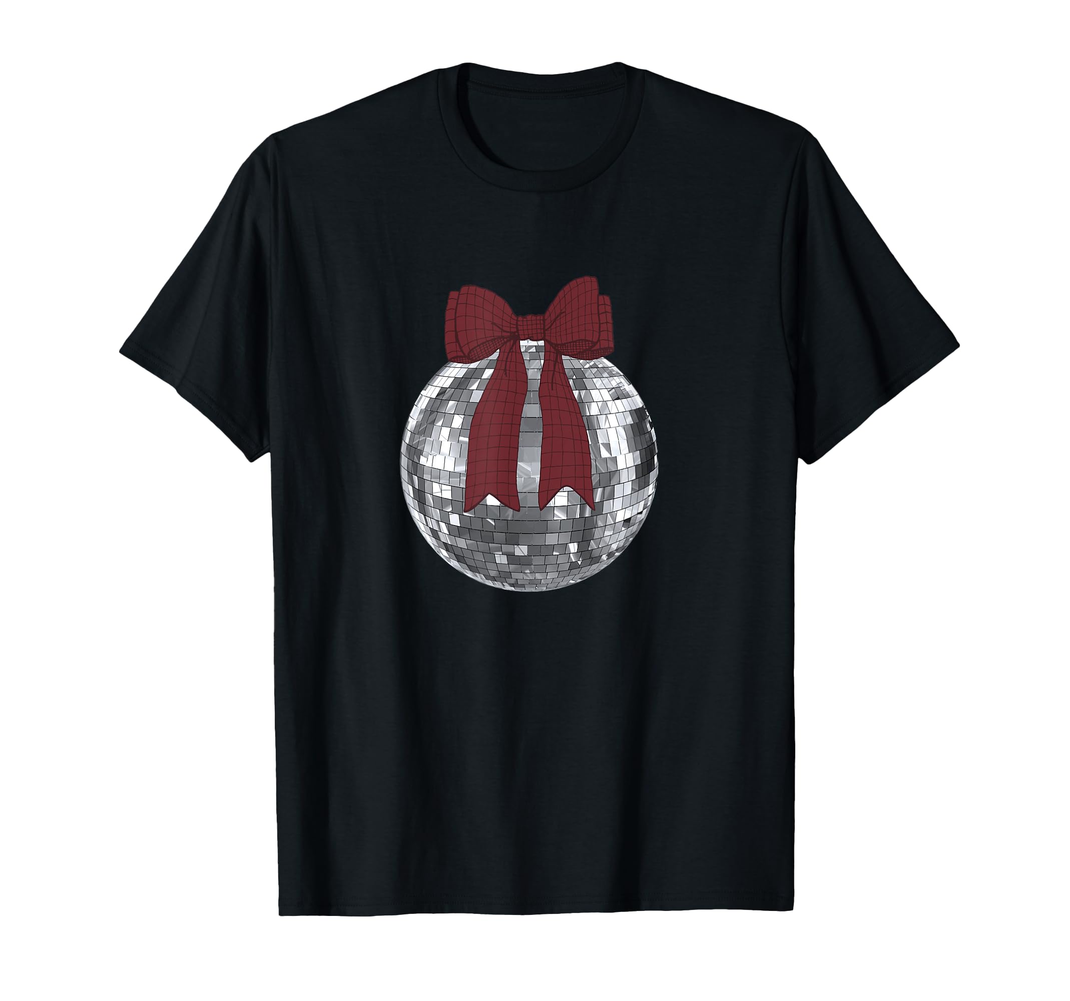 Burgundy Red Bow Disco Ball Coquette T-Shirt - Unique Graphic Men Women - T-Shirt, Sweatshirt, Hoodie