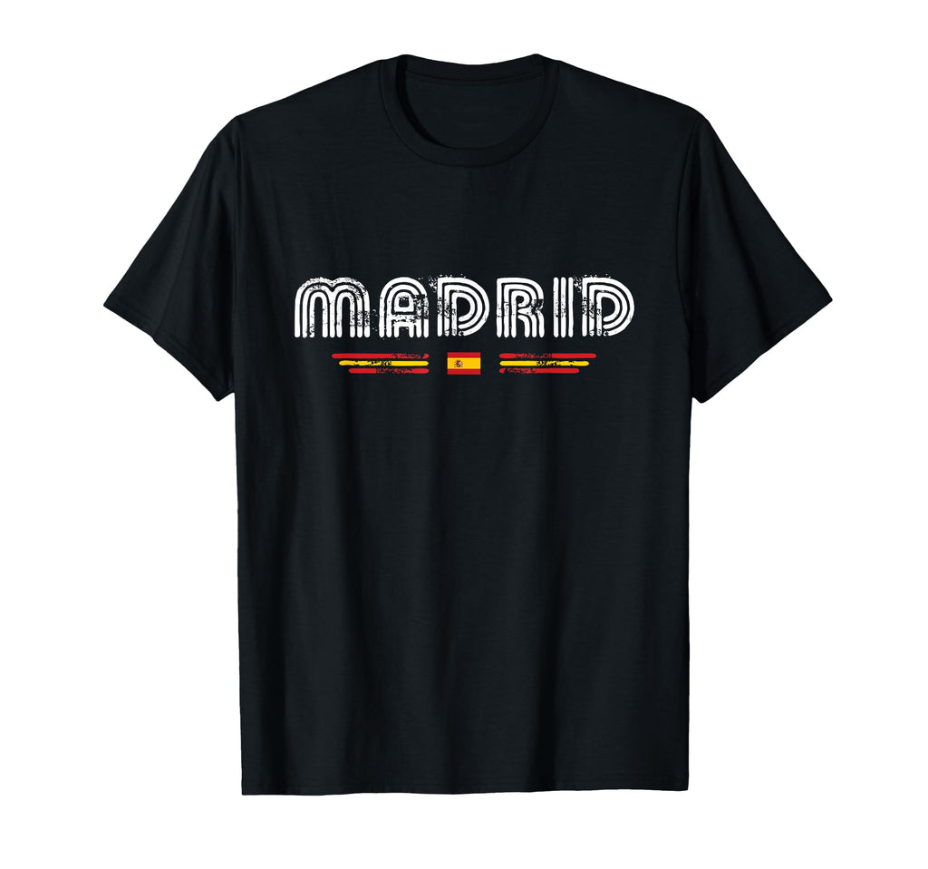 Madrid Spain 70S 80S Type T-Shirt - Minimalist Print Men Women - T-Shirt, Sweatshirt, Hoodie