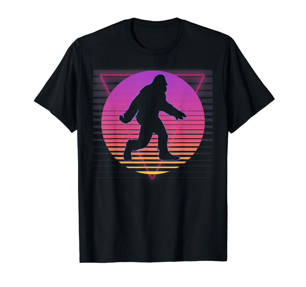 Bigfoot Sasquatch Vaporwave 80S 90S Sunset T-Shirt - Graphic Print Unisex - T-Shirt, Sweatshirt, Hoodie