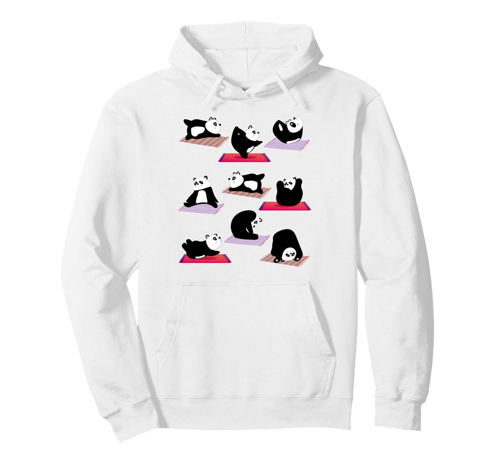 Funny Pandas Yoga Poses Meditation Hoodie - Trendy Graphic for Adults - T-Shirt, Sweatshirt, Hoodie