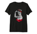 Power Pin Up Red Roses Rosieriveter Tri T-Shirt - Trendy Graphic Unisex - T-Shirt, Sweatshirt, Hoodie