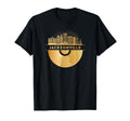 Vinyl Record Player Disco Music Skyline T-Shirt - Trendy Graphic Unisex - T-Shirt, Sweatshirt, Hoodie