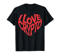I Love Crypto Heart Typography T-Shirt - Minimalist Print Unisex - T-Shirt, Sweatshirt, Hoodie