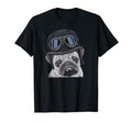 Pug Wearing Motorcycle Helmet T-Shirt - Aesthetic Graphic for Adults - T-Shirt, Sweatshirt, Hoodie