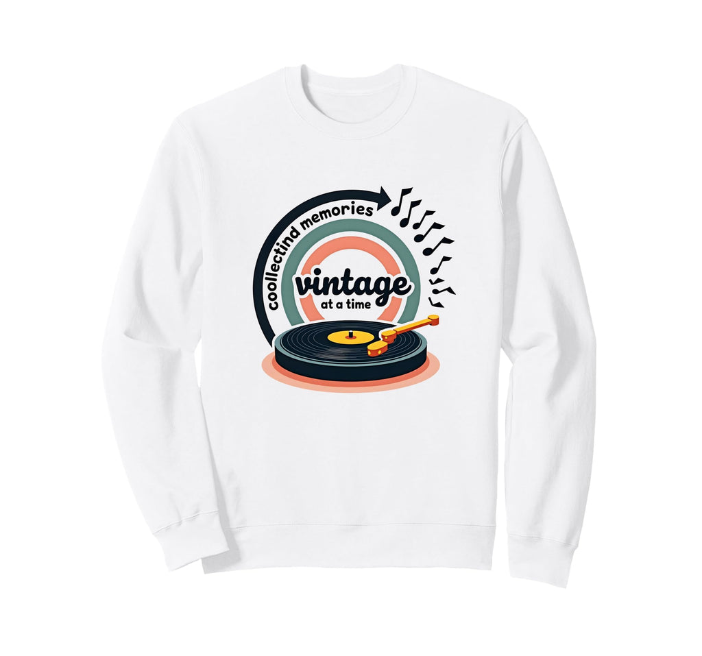 Collecting Memories Vinyl Music Sweatshirt - Fun Novelty Design for Adults - T-Shirt, Sweatshirt, Hoodie
