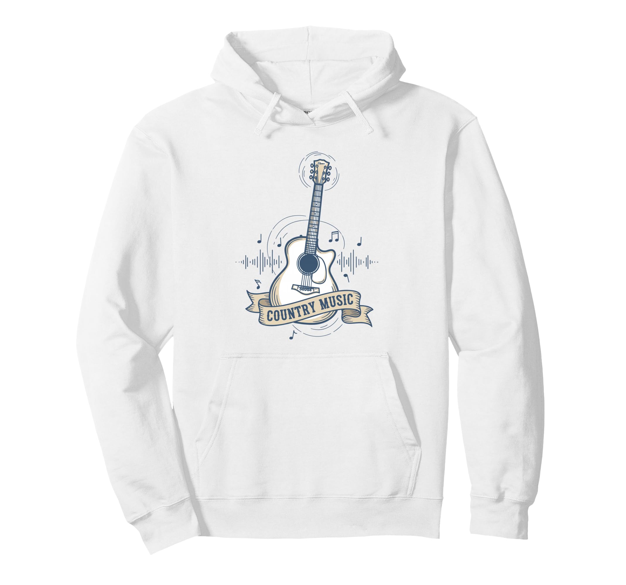 Country Music Guitar Soundwave Western Hoodie - Aesthetic Graphic Unisex - T-Shirt, Sweatshirt, Hoodie