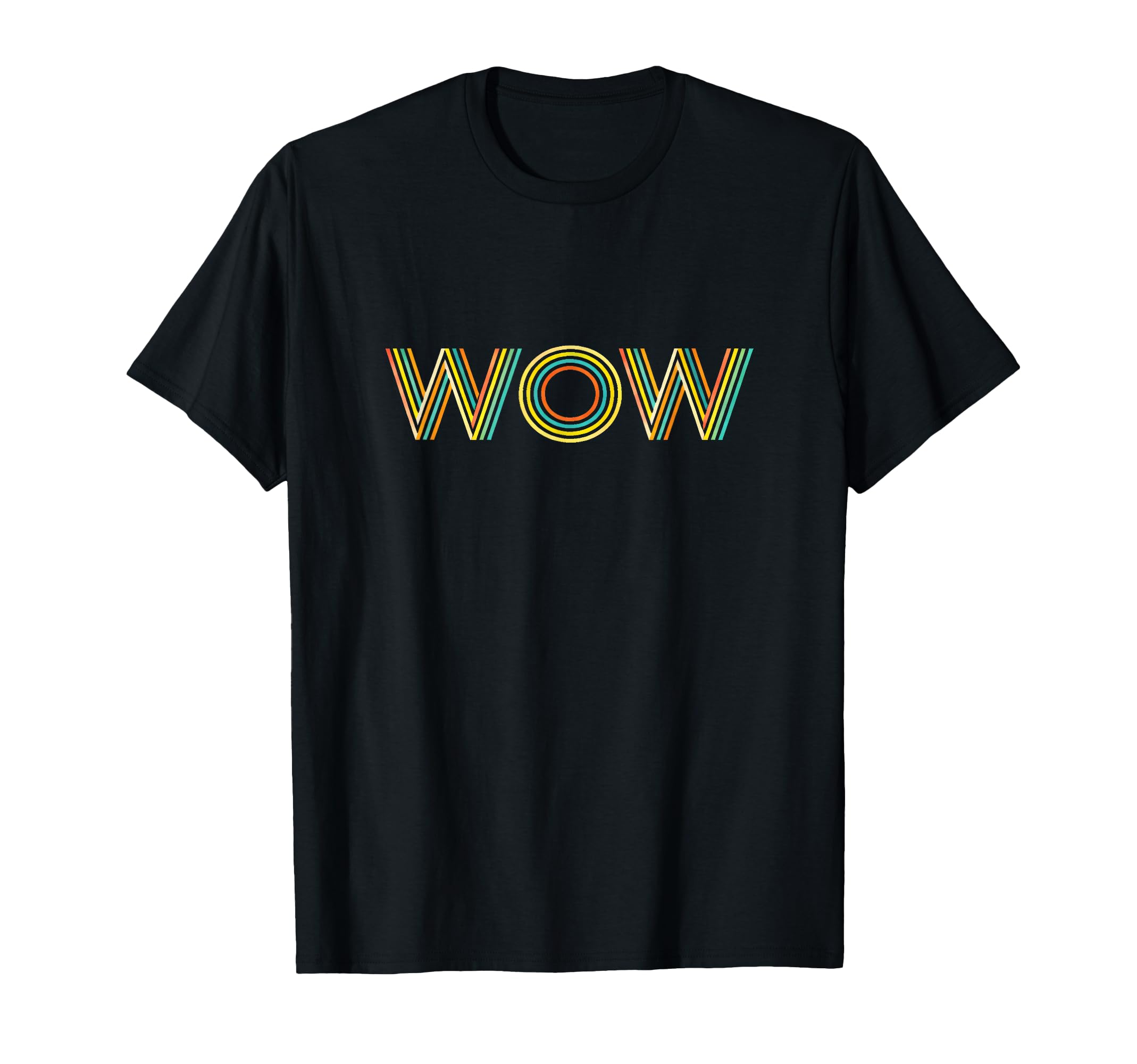 Funny Expression Wow Striped T-Shirt - Custom Art Print Men Women - T-Shirt, Sweatshirt, Hoodie